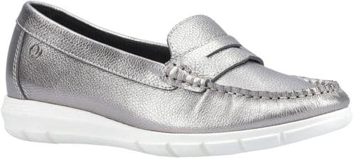 Hush Puppies Paige Slip On Ladies Shoes Silver
